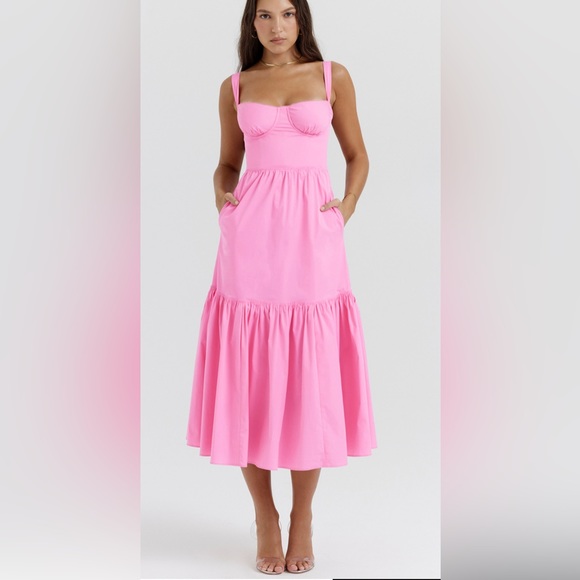 House of CB Elia pink midi dress NWT - Picture 5 of 15